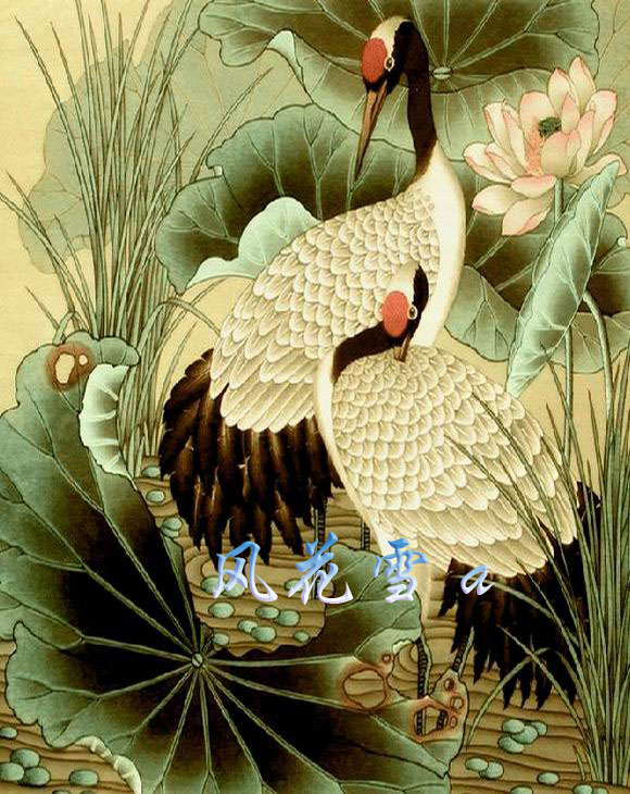 Ultra Clear Colored Cross Stitch Redrawing Drawing Source File China Wind Intercine Fairy Crane 196