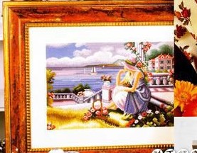 Ultra-clear, colorful cross embroidered drawing drawing source file magazine-The girl of the Wanghai