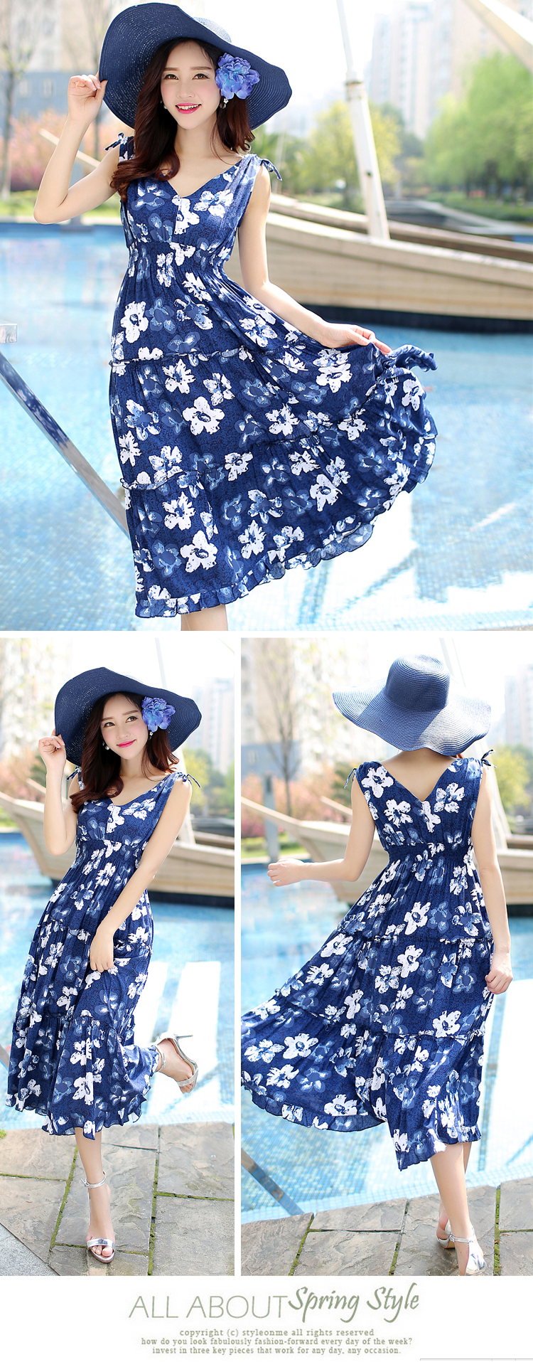 Mùa hè 2019 mới đầm hoa boho siêu dài cotton lụa áo vest đi biển dài váy nữ - Sản phẩm HOT shop thời trang nữ