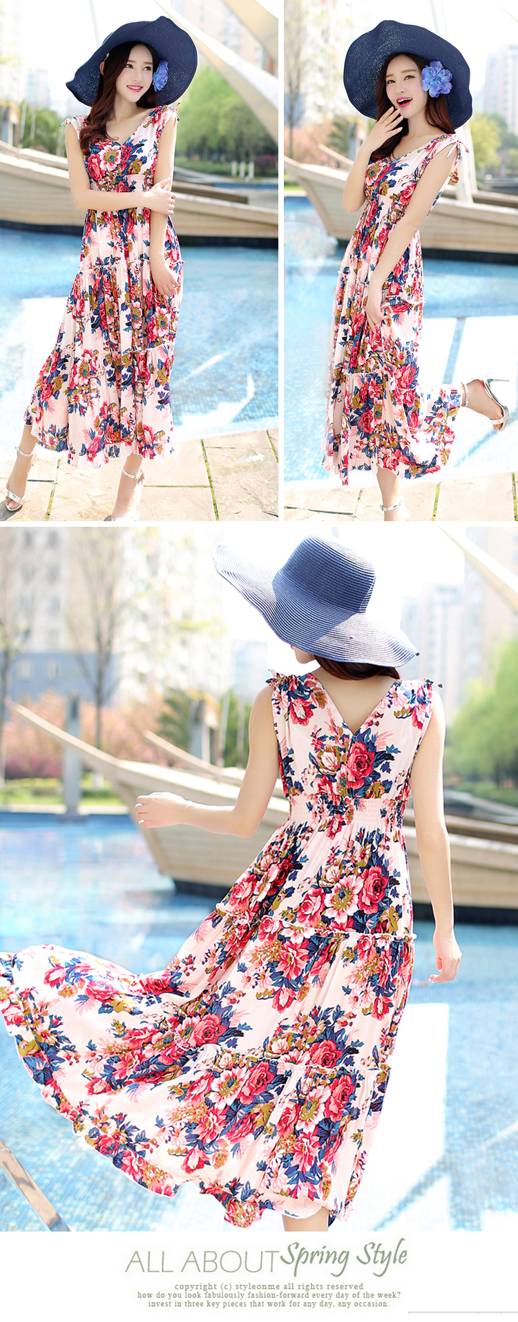 Mùa hè 2019 mới đầm hoa boho siêu dài cotton lụa áo vest đi biển dài váy nữ - Sản phẩm HOT shop thời trang nữ