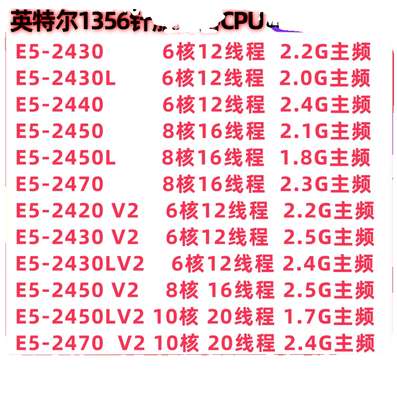 E5 2430 24450 2470 2430 v2 2450 V2 2470 2470 V2
