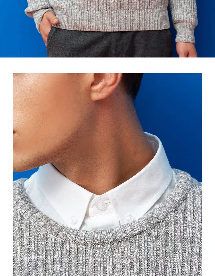 Áo len dệt kim Giordano nam Chất liệu cotton dày phù hợp với áo len Jacquard cao cổ 01057727 áo len nam hàng hiệu