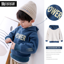 More than 2021 Winter boys new foreign tide childrens clothes plus velvet childrens baby coat