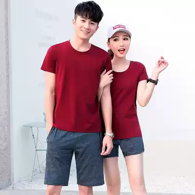 Couple sports suit men's and women's spring and summer new breathable casual training short-sleeved shorts running suit group purchase service
