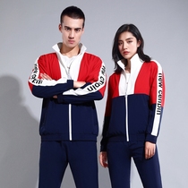 Couple sports suit Mens and womens fashion casual coat windbreaker sports pants Sportswear two-piece suit Mens spring and autumn suit