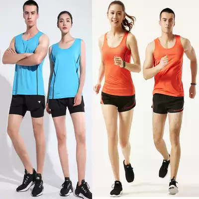 Summer men's and women's track and field clothing suit breathable quick-drying vest shorts sportswear fitness training running group purchase clothing