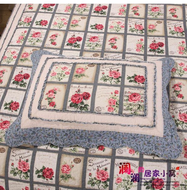 Vintage Trade Palace Bông hồng cao cấp Mục vụ chăn ga gối đệm châu Âu Điều hòa chăn bông là ba hoặc bốn mảnh tấm chăn ga nệm 1m8