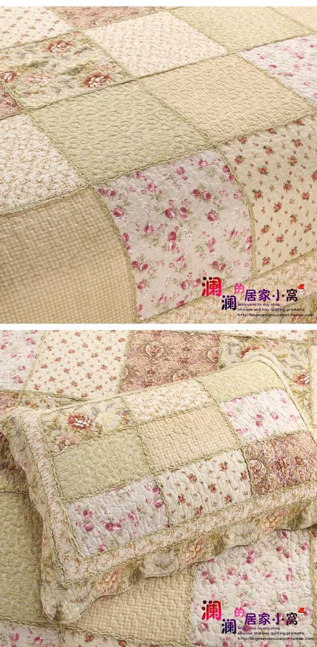 Quilting bông cao cấp nguyên chất được vá bởi bộ đồ giường, bộ đồ giường, dải đơn, bộ bốn mảnh bốn mảnh - Trải giường ga nệm 1m6