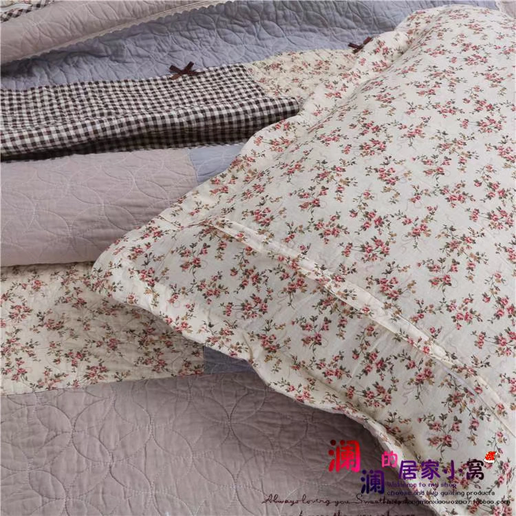 Hàn Quốc cao cấp bông rửa tone nâu bướm Patchwork Quilt bị quy định bởi giường ba mảnh che một gia đình bốn - Trải giường