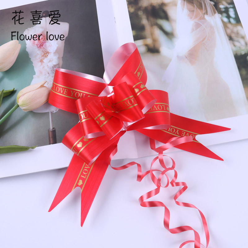 New product 50 large number English laflower wedding courtesy car decoration hand-in-hand room door car handle butterfly knot with flower wedding celebration