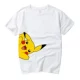 Tên chung Pikachu áo thun cotton thám tử tay ngắn cho nam và nữ dễ thương nửa mùa hè thương hiệu Nhật Bản cặp đôi thủy triều - Áo phông ngắn