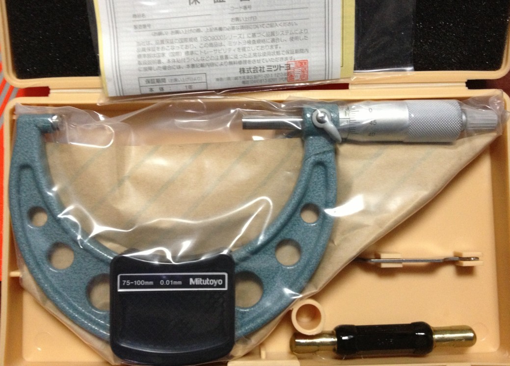 Japan Triple Fung Mitutoyo Mechanical Outer Diameter Micrometer 103-140 (75-100 * 0 01)