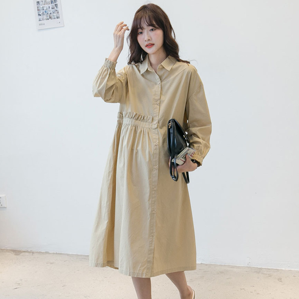 Maternity wear spring and summer dress dress season net red casual fashion trendy mom go out can breastfeed skirt small fresh long sleeves