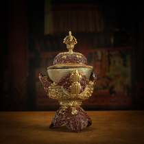Qing Dynasty Tibetan offering grade gilt full-engraved old Toba offering vessel exquisite Buddhist utensils offering ornaments collection