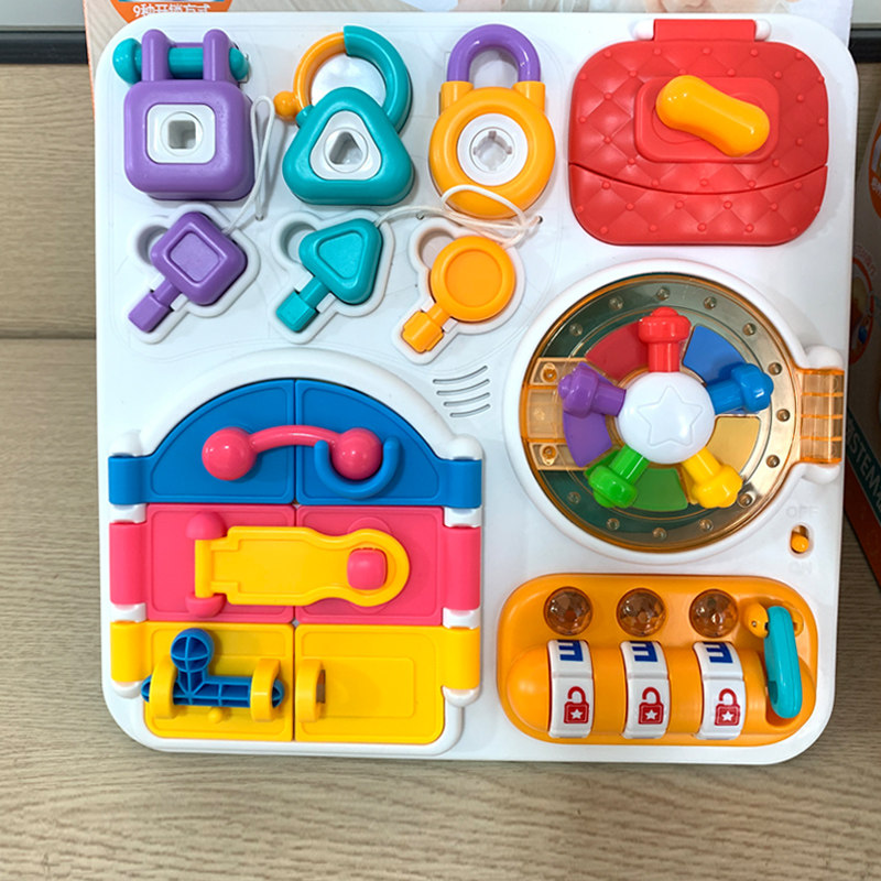 Aobei early education teaching aids for toddlers 1-3 years old baby puzzle children busy board unlocking toy music STEM Montessori 2
