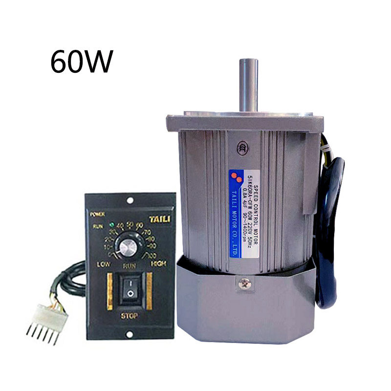 Bench Force Throttle Motor 60W optical axis single-phase AC220 per minute 1400 turn motor distribution speed regulator can be positively inverted
