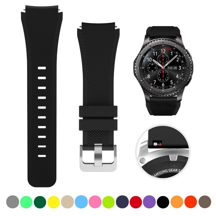 Suitable for Ticwatch X/2020/E2/S2 Waterproof Gtx/Gtk Fashion Striped Silicone Watch Strap Chain