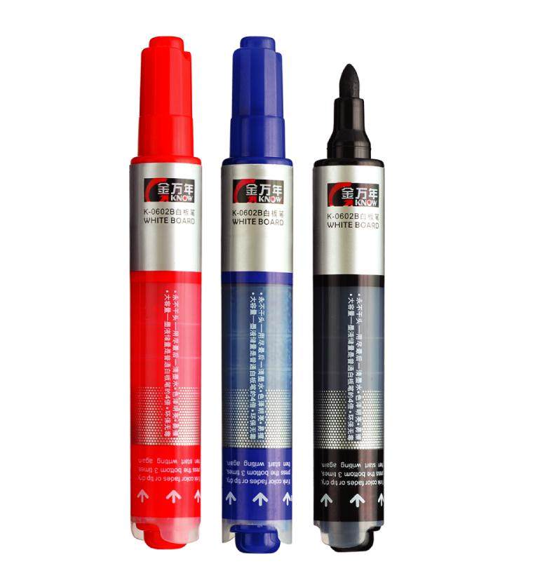 10 K0602B golden years white board pen large capacity straight liquid type pressing black blue red 1 5 3 0MM