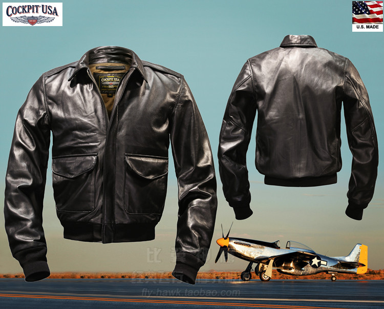 Cockpit USA American Spring Indoor Phantom Series Light Slim Fit Small Lambskin A2 Flying Leather Jacket