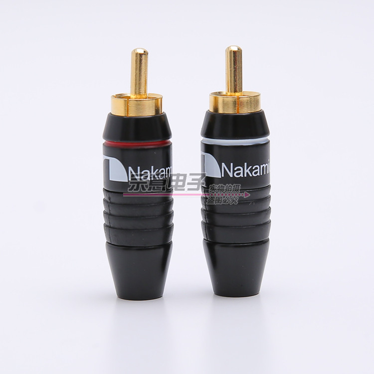 Taiwan middle road RCA lotus plug All copper gold plated signal line Audio line connector Lotus terminal 6mm black