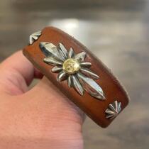 GOROS Takahashi wulang point Golden Thorn flower Three-eye leather bracelet goros domestic spot