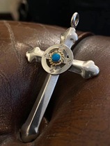 GOROS Takahashi Yulang gold line turquoise silver wheel back gold cross goros domestic spot