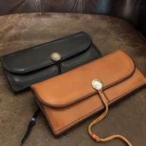 GOROS Takahashi cowhide two fold four card long wallet long financial cloth two color spot