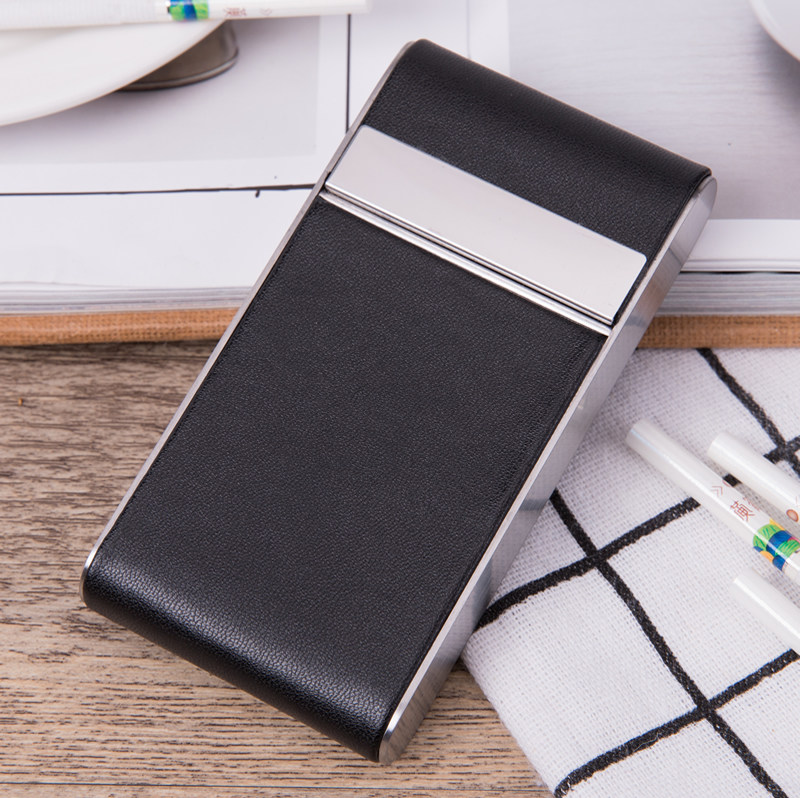 Fine smoke 20 Fitted Lengthened Cigarette boxes Men and women Stainless Metal Stickskin Classic Creativity Ultra Slim Smoke Clip Individuality Brief