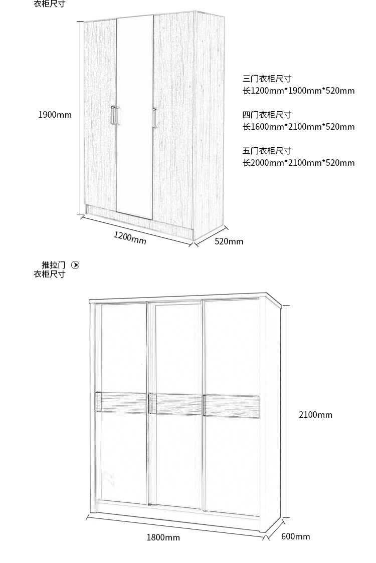 Nội thất phòng ngủ thiết lập kết hợp phòng ngủ thứ hai phòng ngủ 1,5 1,8 mét giường đôi thiết lập giường tủ quần áo ba hoặc năm bộ