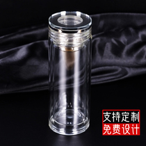 Water Cup custom advertising Cup double-layer glass custom tea cup business event opening commemorative gift Cup printing