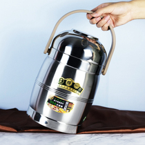 Super large capacity 304 stainless steel heat insulation carlery lunch box household three layer insulation barrel portable office workers with lunch box