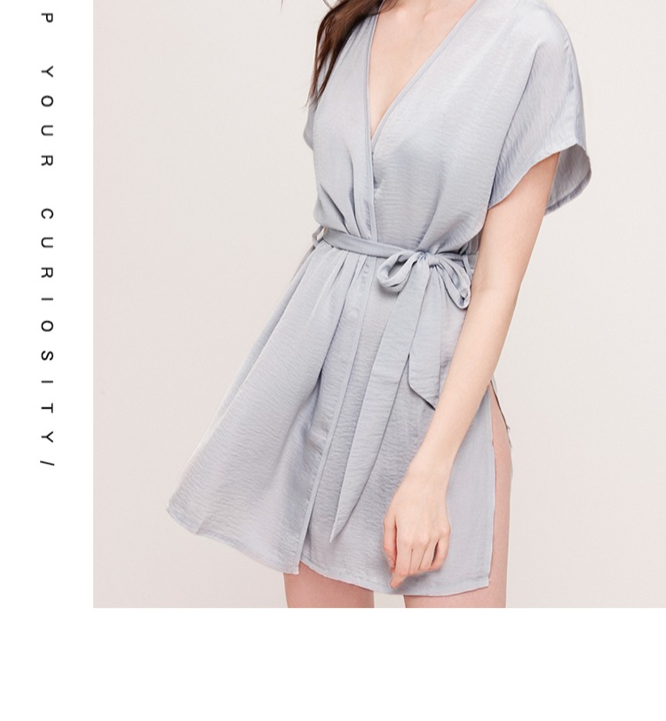 Tò mò Hoa hậu Bộ đồ ngủ nguyên bản Cotton dệt kim Cotton Nhật Bản Áo ngủ retro Nữ Áo dài mùa hè Gió Áo choàng cho nữ Mùa xuân và mùa thu quần áo ngủ