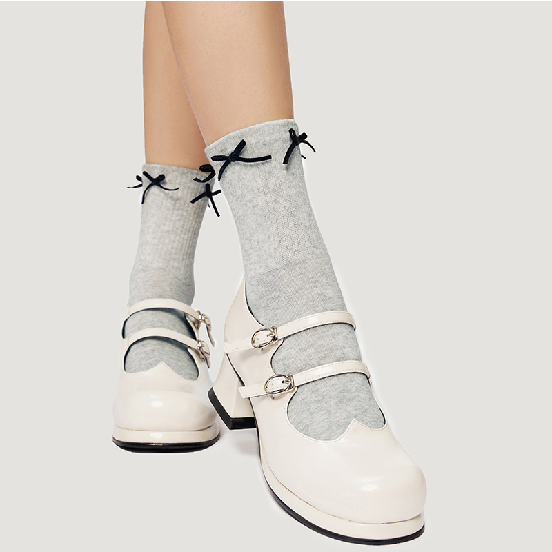 Curious Miss Ins Chaoges Cute Bow Tie Lace Midbarrel Socks Cotton Sensation Comfort Fashion Socks Children Autumn Winter