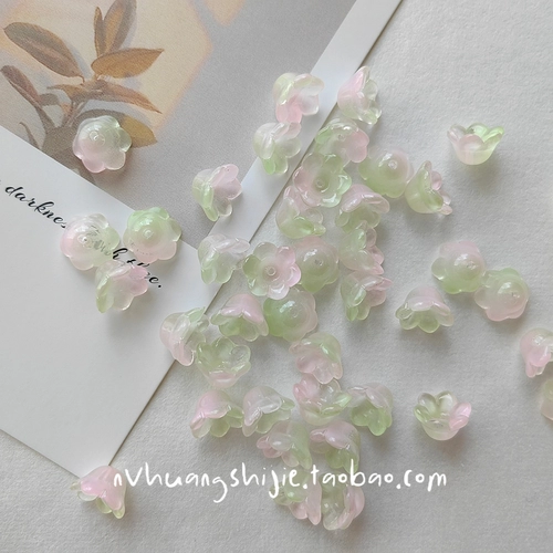 Двухцветный стеклянный аксессуар, китайская шпилька, серьги, 10 шт, орхидея, в цветочек, DIY