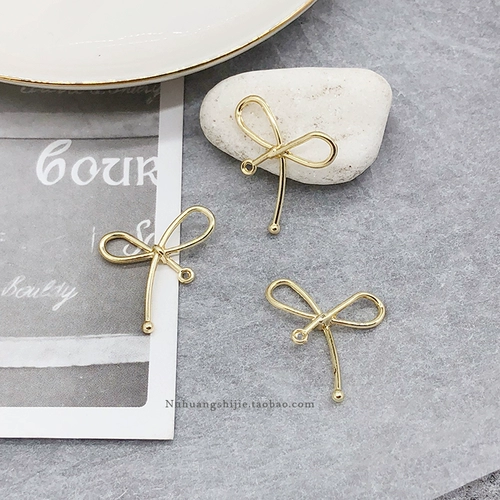 Металлические аксессуары с бантиком, геометрическая подвеска, серьги ручной работы, в цветочек