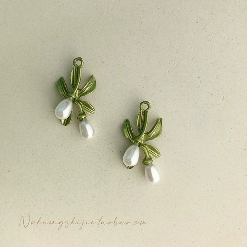 Свежий зеленый аксессуар, серьги, аксессуары, DIY, орхидея