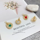 diy铜镀18K真金缠绕磨砂锆石吊坠手工耳饰锁骨链挂件手链耳环材料