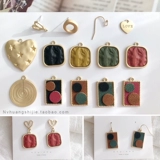 Серьги, маленький аксессуар, прямоугольная подвеска в форме сердца, DIY, европейский стиль