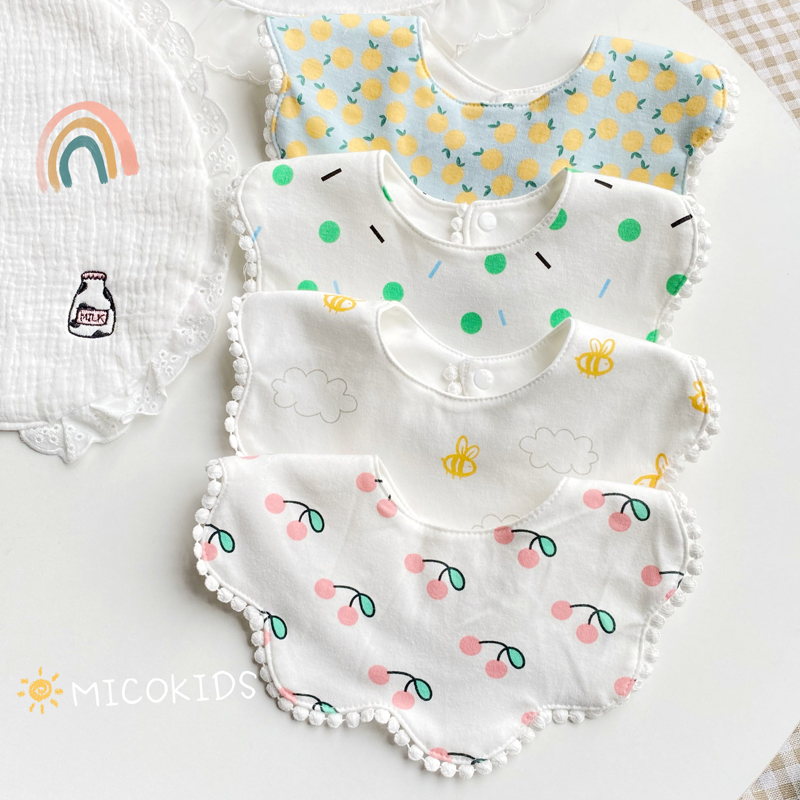 Nordic Baby 360 Degrees Spinning Tide Petals Drooling Towel Men and women Baby Anti-Spitting Milk Cute Bib Hood Fake Collar