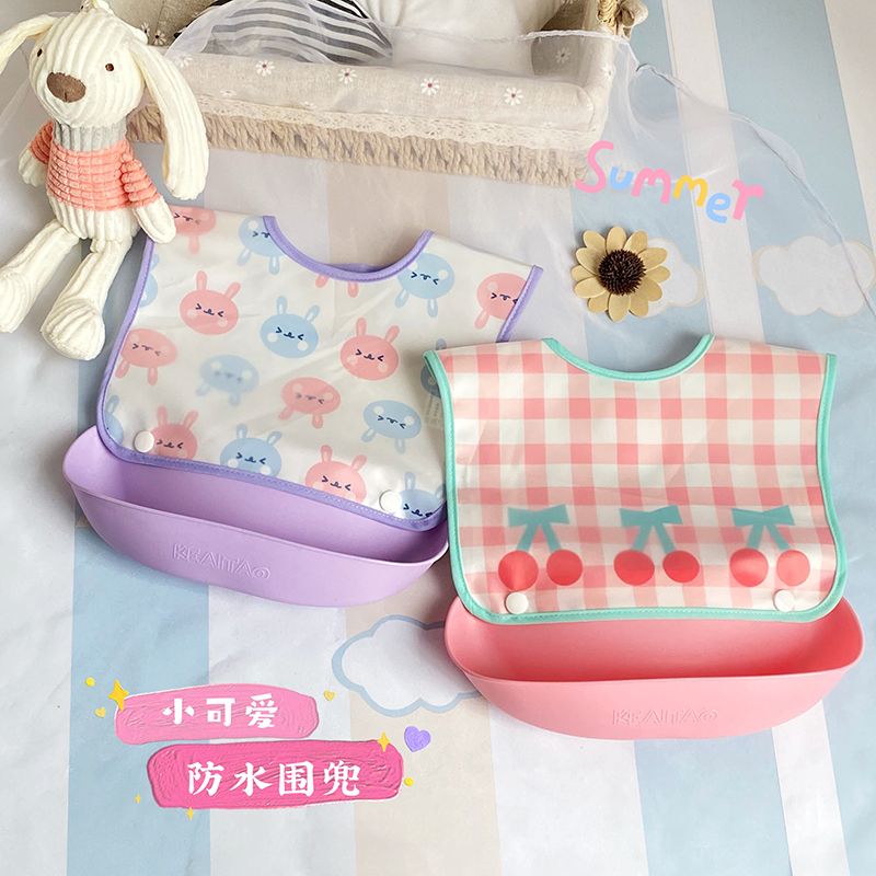 Baby bib boy cute three-dimensional waterproof bib removable dual-purpose saliva pocket female newborn food hood