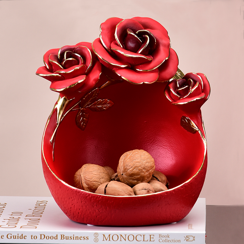 Creative flower entry porch storage key sundries living room coffee table festive fruit basket desktop light luxury decoration ornaments