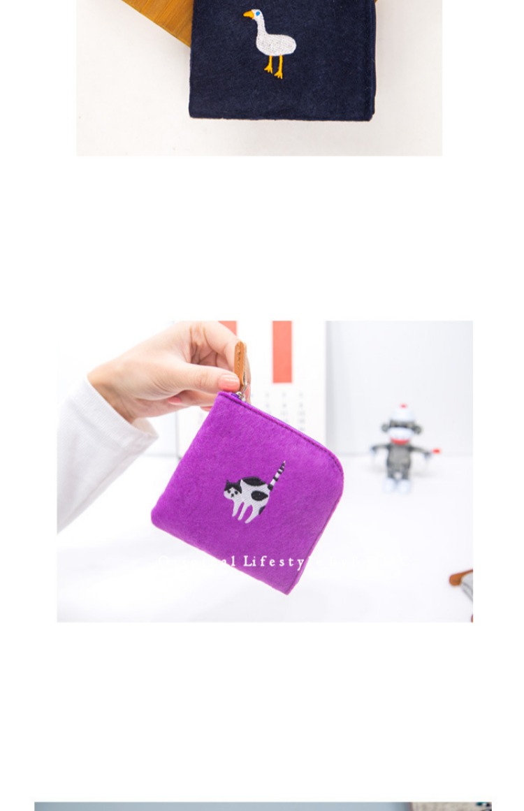 Daydream Vải dài thêu Coin Purse Nữ Mini Coin Bag Zipper Ví Xử lý dễ thương Hàn Quốc ví nữ