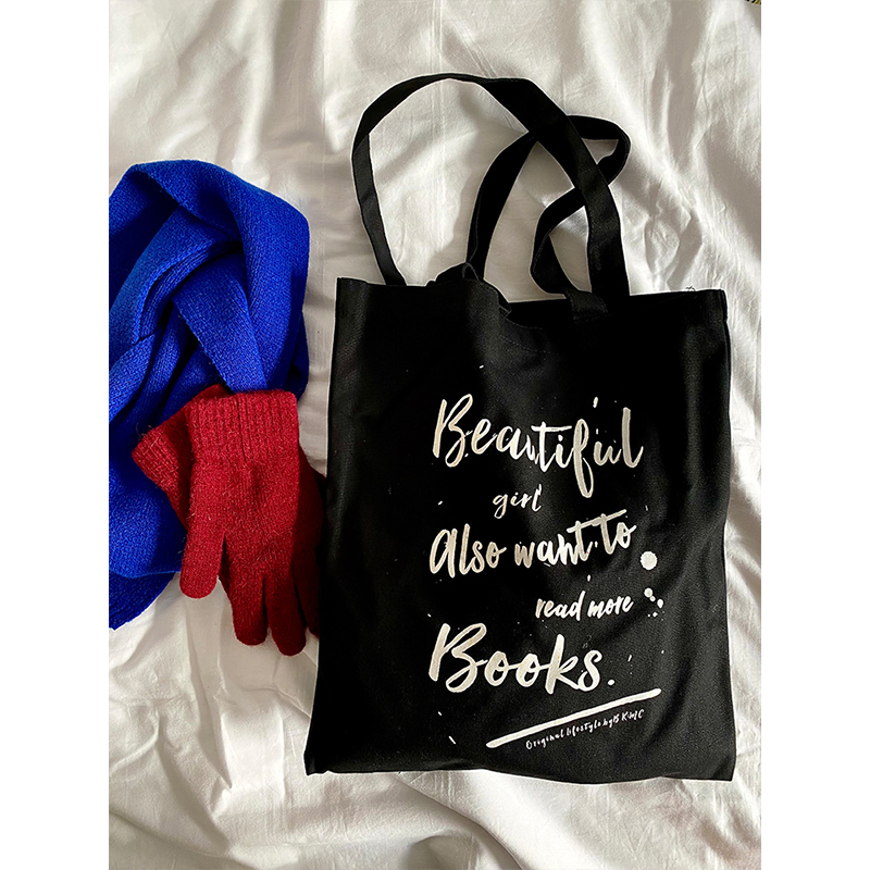 Special Clear ~ Original canvas package female shoulder in small style letter black bag