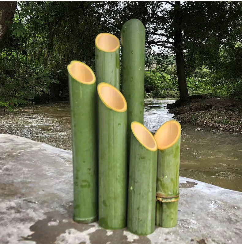 TXHR新鲜斜切空心竹筒现做庭院竹流水通道引水渠特色竹水管天然小-阿里巴巴