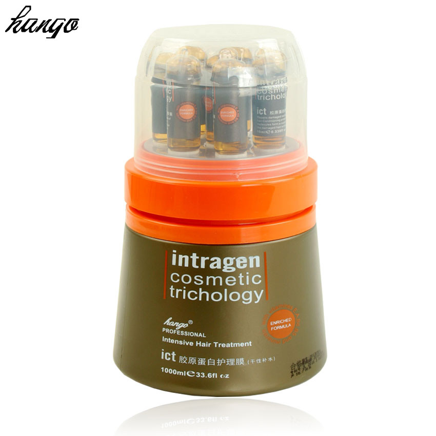 汉高hango胶原蛋白头发护理焗油发膜1000ml+8支精油素 营养倒膜膏