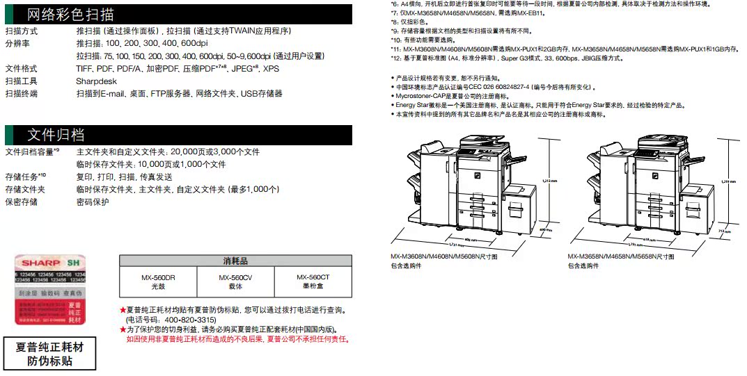 Máy photocopy tốc độ cao sắc nét MX-M3608N M4608N M5608N Bộ nạp tài liệu song công Quét mạng - Máy photocopy đa chức năng
