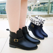  Rain Boots womens short tube rain boots mens and womens spring and summer fashion adult waterproof galoshes Korean low-top rubber shoes non-slip water shoes women