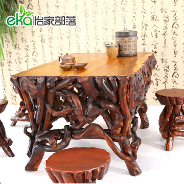 Pleasant Family Root Carved Tea Table guests table tea table tea table tea table tea table natural log table cuckoo root coffee table
