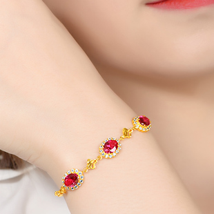 品季黄金手链女正品24K纯金