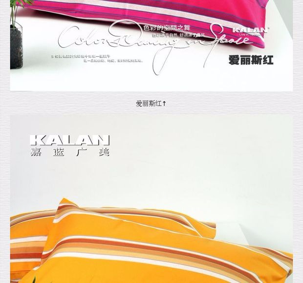 KALAN Jialan Guangmei Trang chủ Dệt may Bộ đồ giường Cotton sợi dày Vỏ gối 1 Alice - Gối trường hợp gối đôi